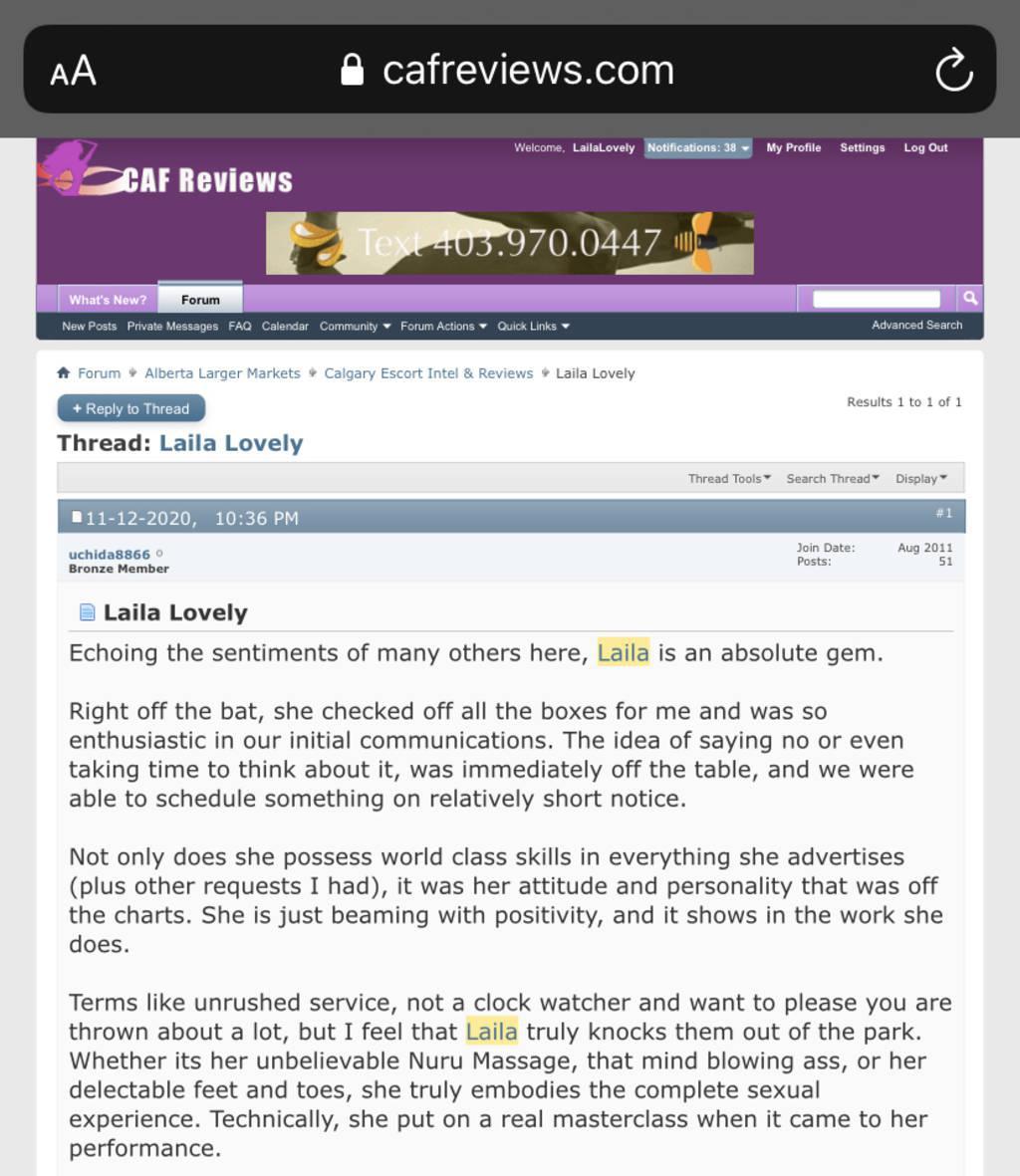 LAILA LOVELY Dec26-28 JUICY BOOTY Great Reviews